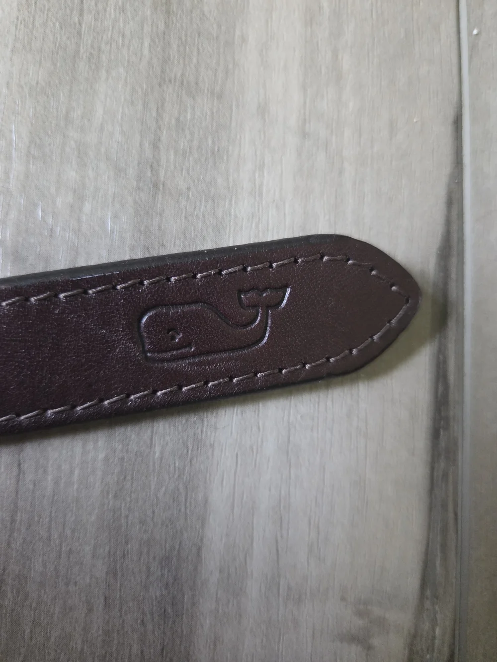 Vineyard Vines Navy Shark Print Webbing Belt with Leather Trim